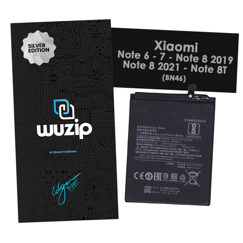 Bateria Xiaomi Note 6/Redmi7/Note8/Note 8T Wuzip Silver