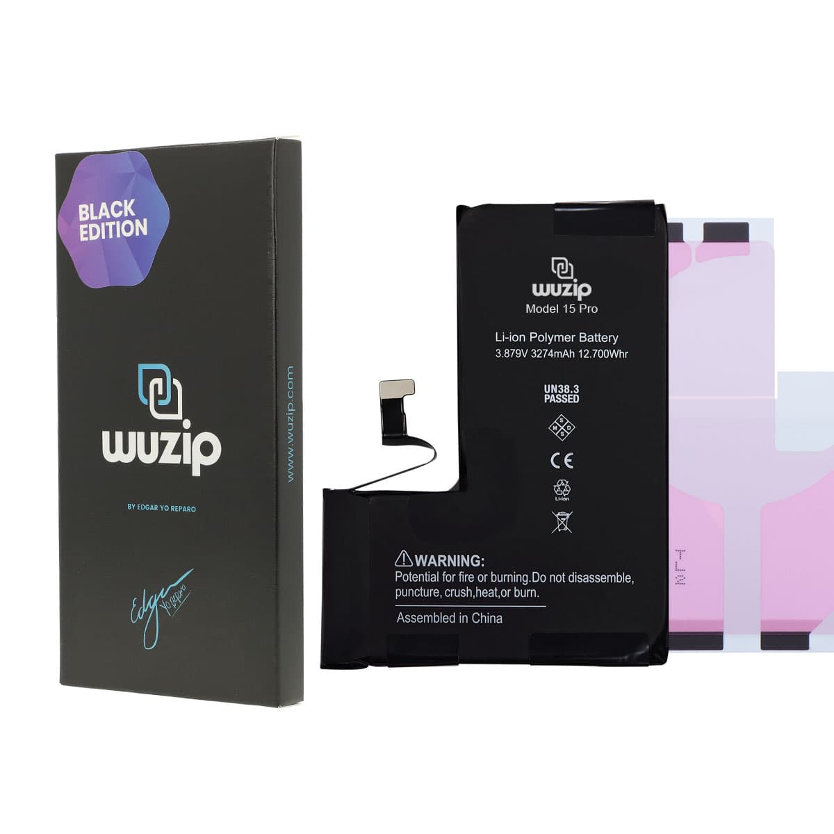 Bateria Iphone 15 PRO Wuzip Black Auto Programable
