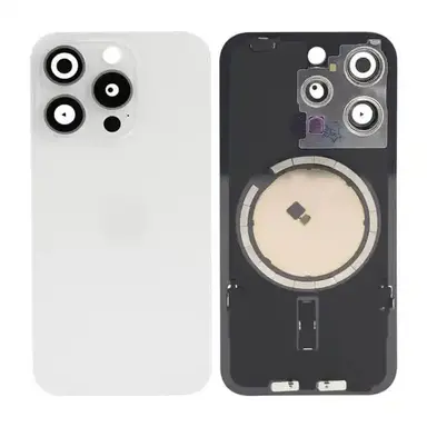 Tapa IPhone 15 Pro Max Blanco Con Lentes y Cámaras