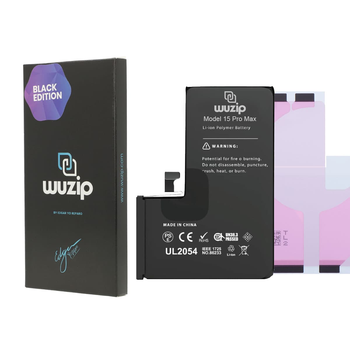 Bateria Iphone 15 PRO MAX Wuzip Black Auto Programable