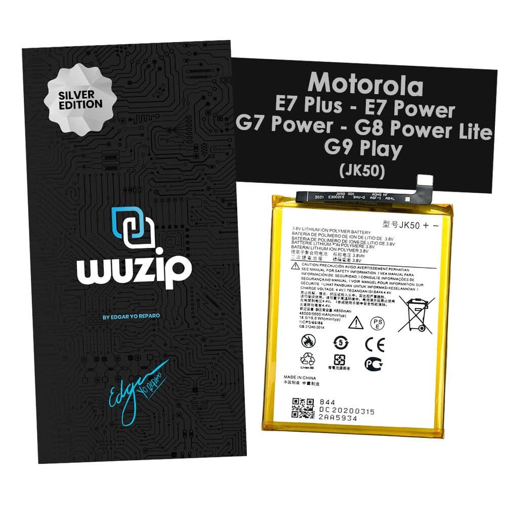 Bateria Motorola E7 Plus/E7 Power/G7 Power/G8 Power Lite/ G9 Play Wuzip Silver JK50